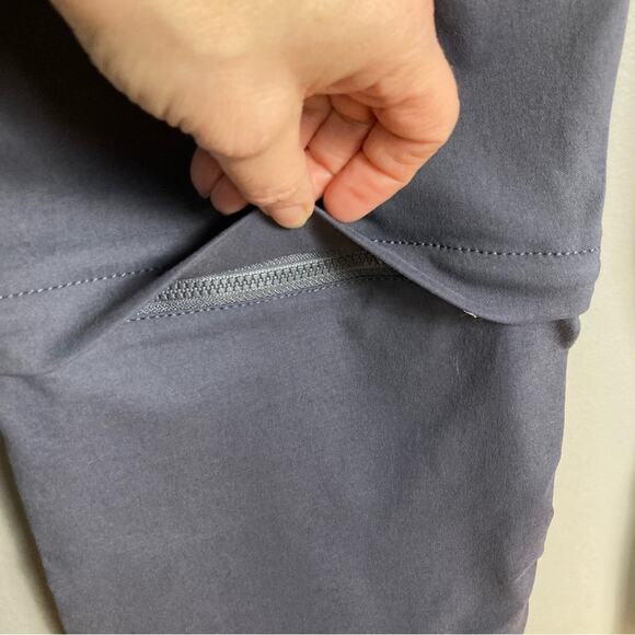 Prana convertible pants women's size 8 gray Monarch capri GORPcore Granola hike - Picture 6 of 11